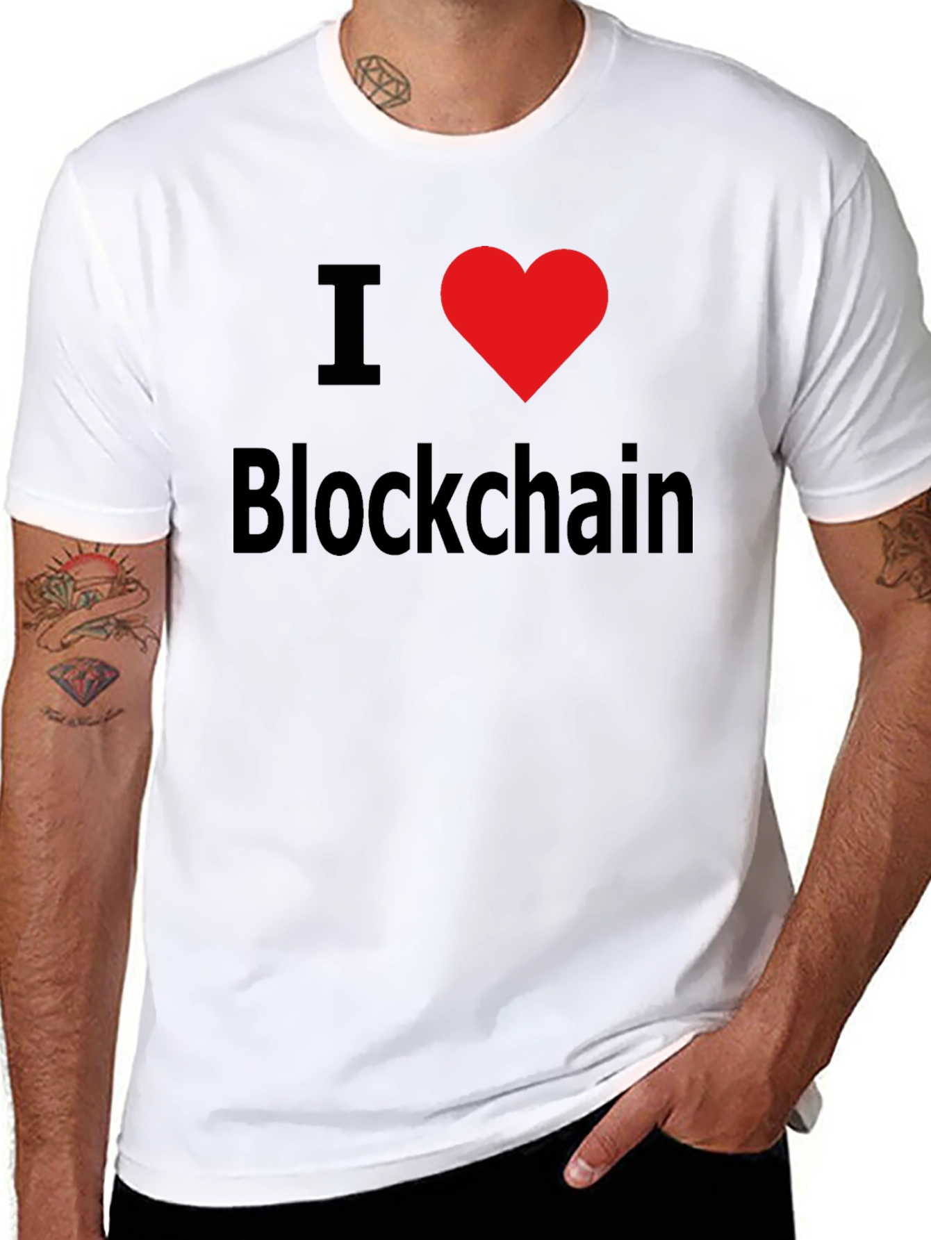 I Love Blockchain T-Shirt Black