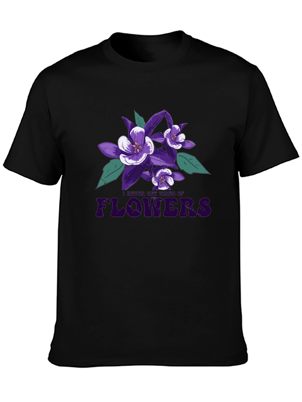 Floral Graphic Print Crew Neck T-Shirt
