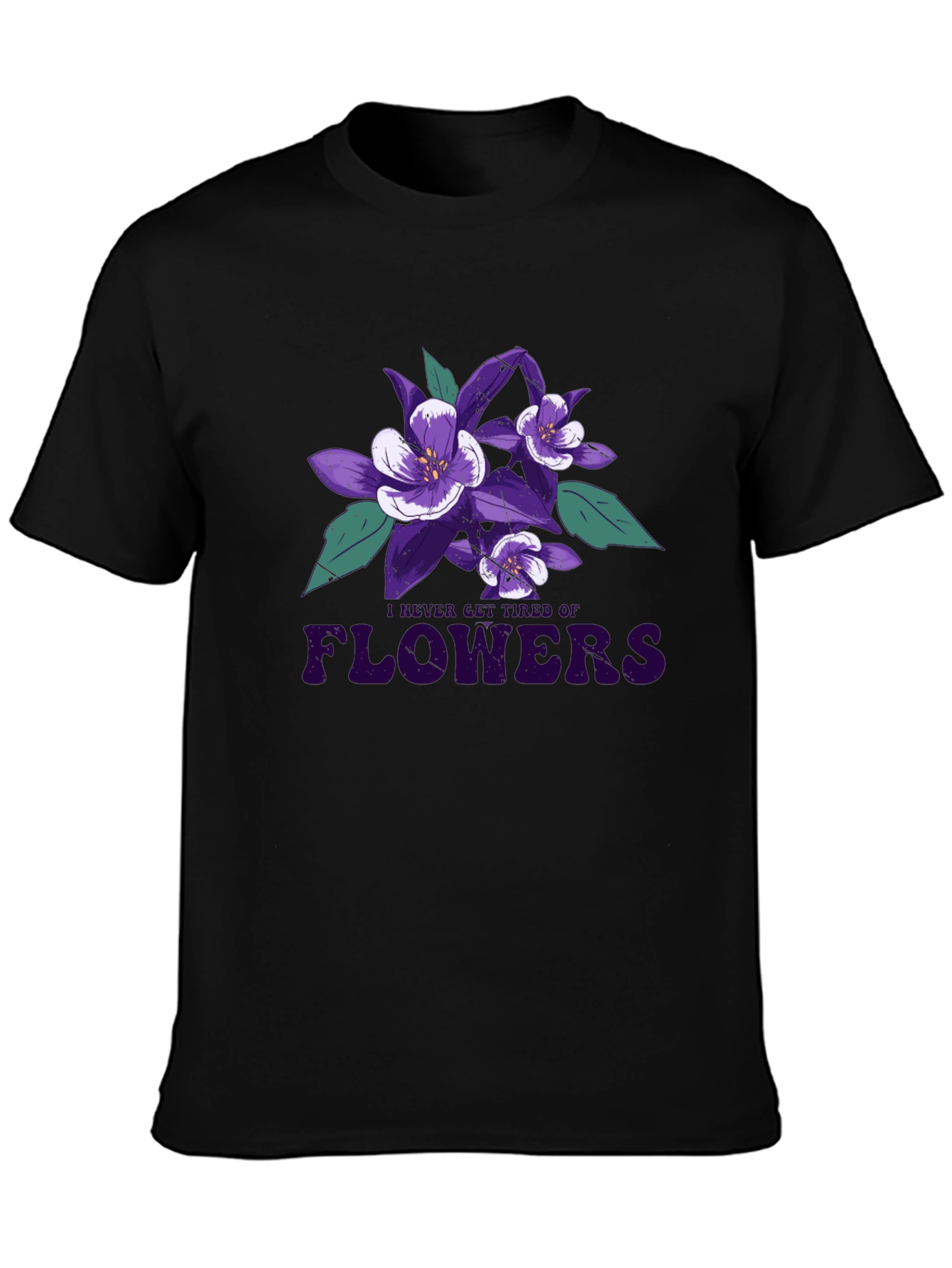 Floral Graphic Print Crew Neck T-Shirt