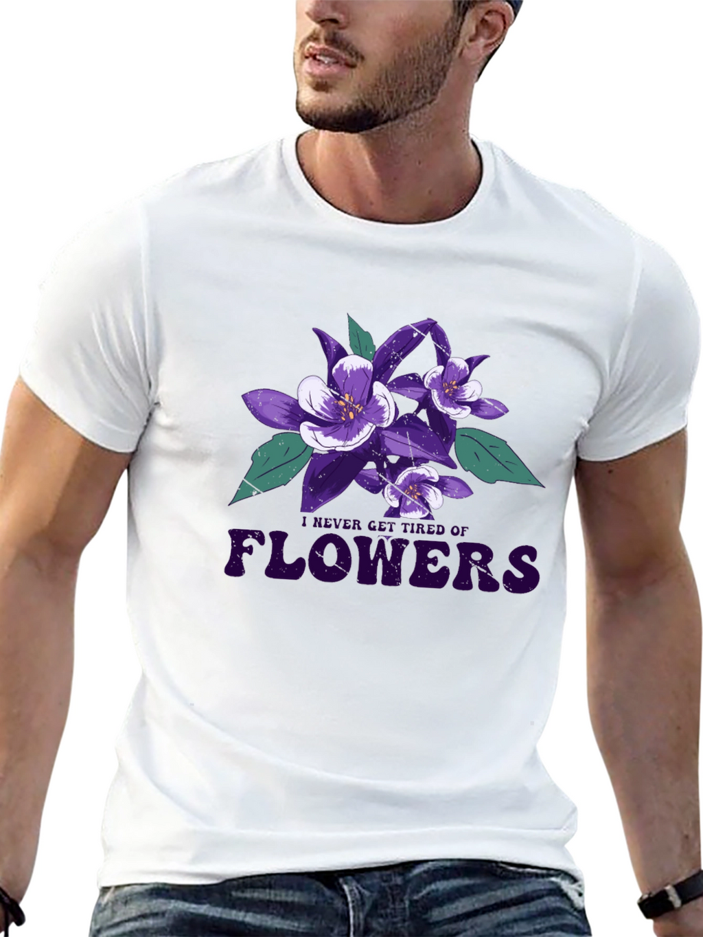 Floral Graphic Print Crew Neck T-Shirt