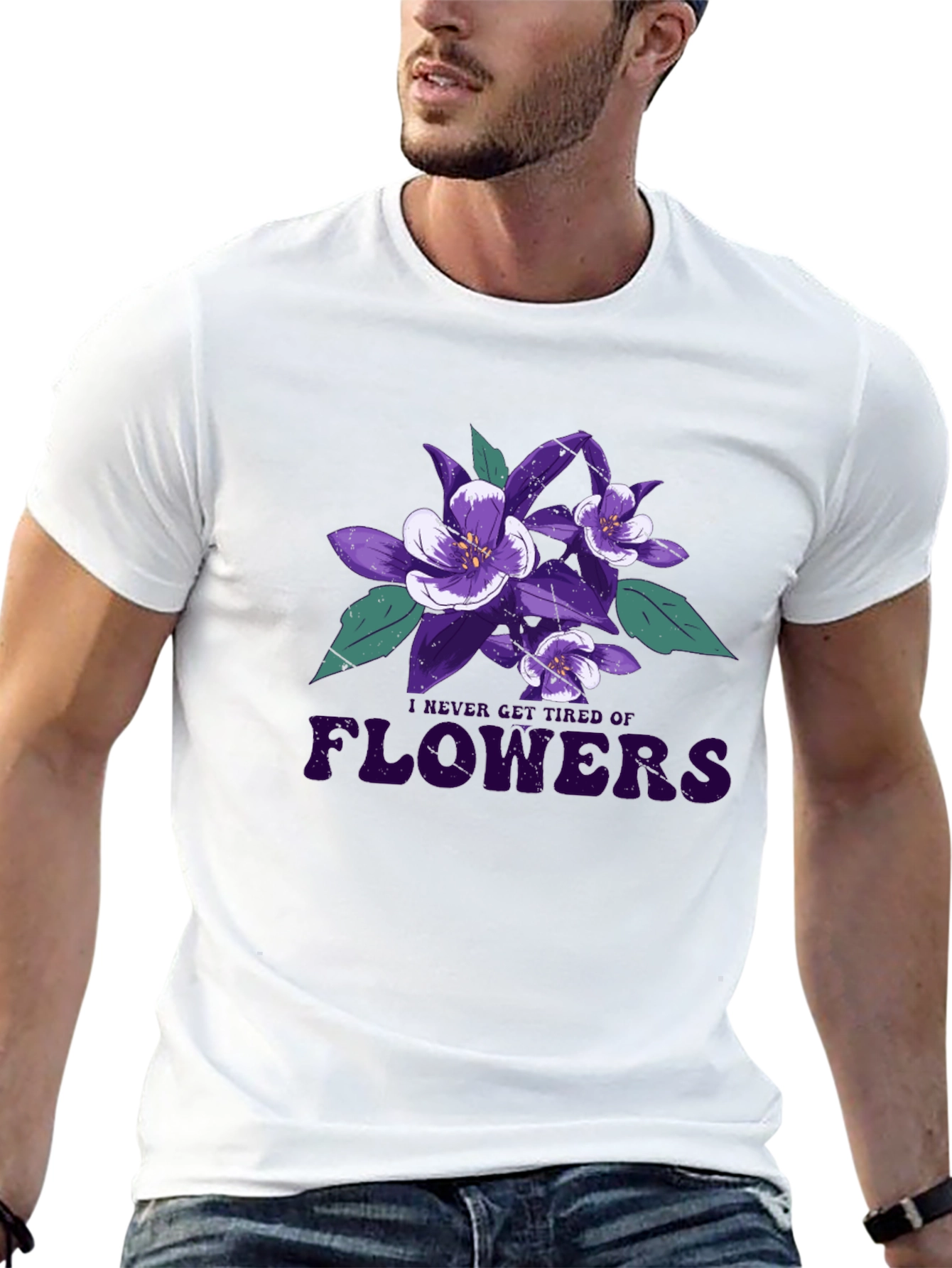 Floral Graphic Print Crew Neck T-Shirt