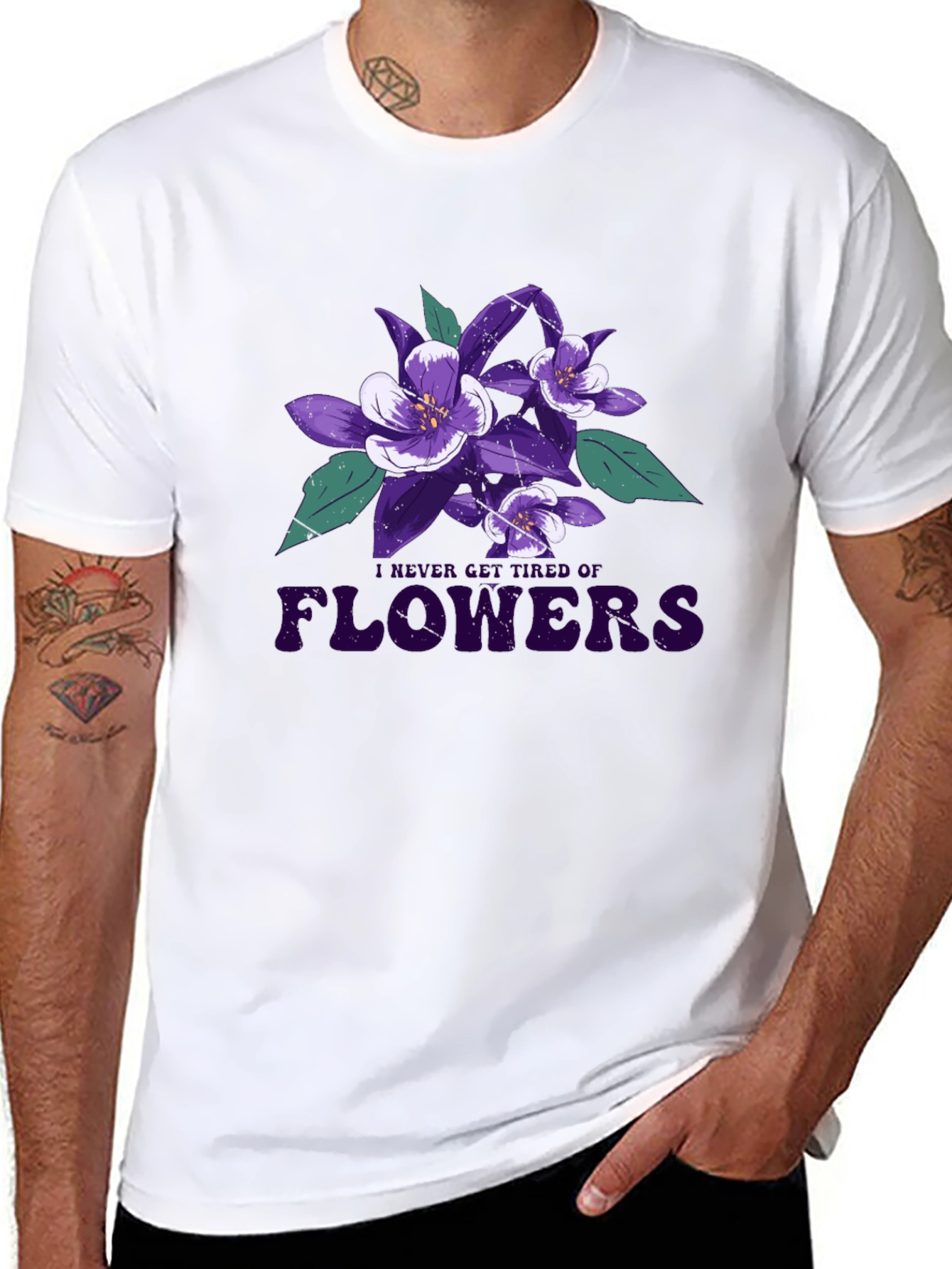 Floral Graphic Print Crew Neck T-Shirt