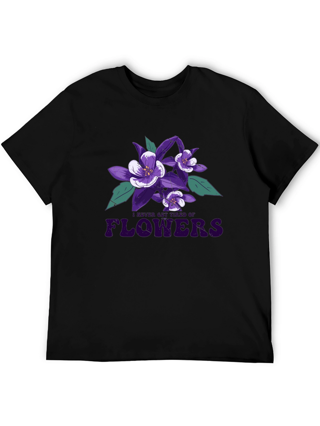 Floral Graphic Print Crew Neck T-Shirt