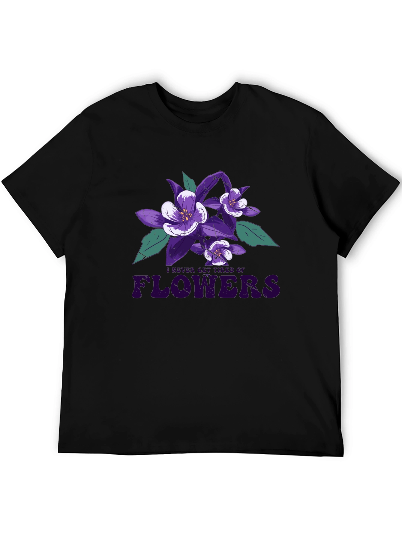 Floral Graphic Print Crew Neck T-Shirt