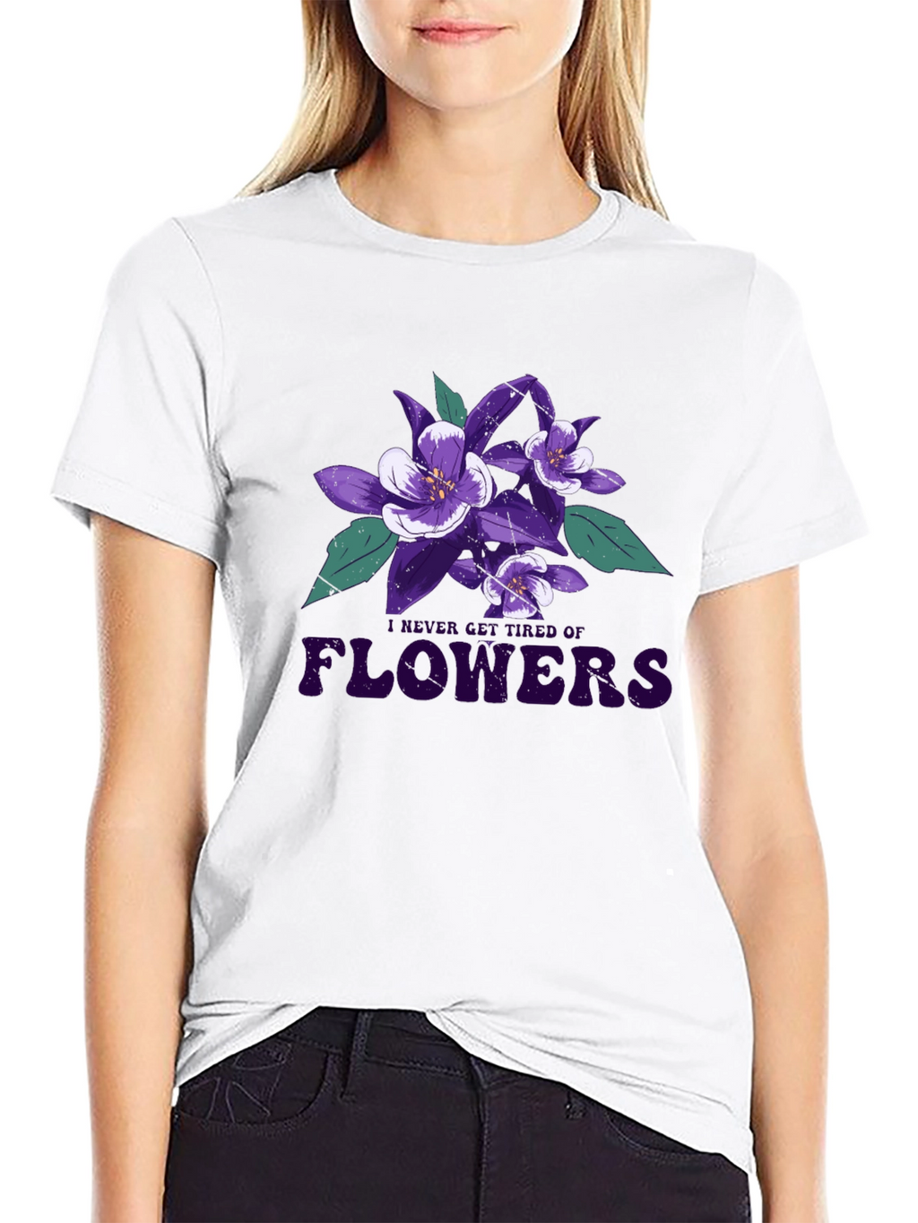 Floral Graphic Print Crew Neck T-Shirt
