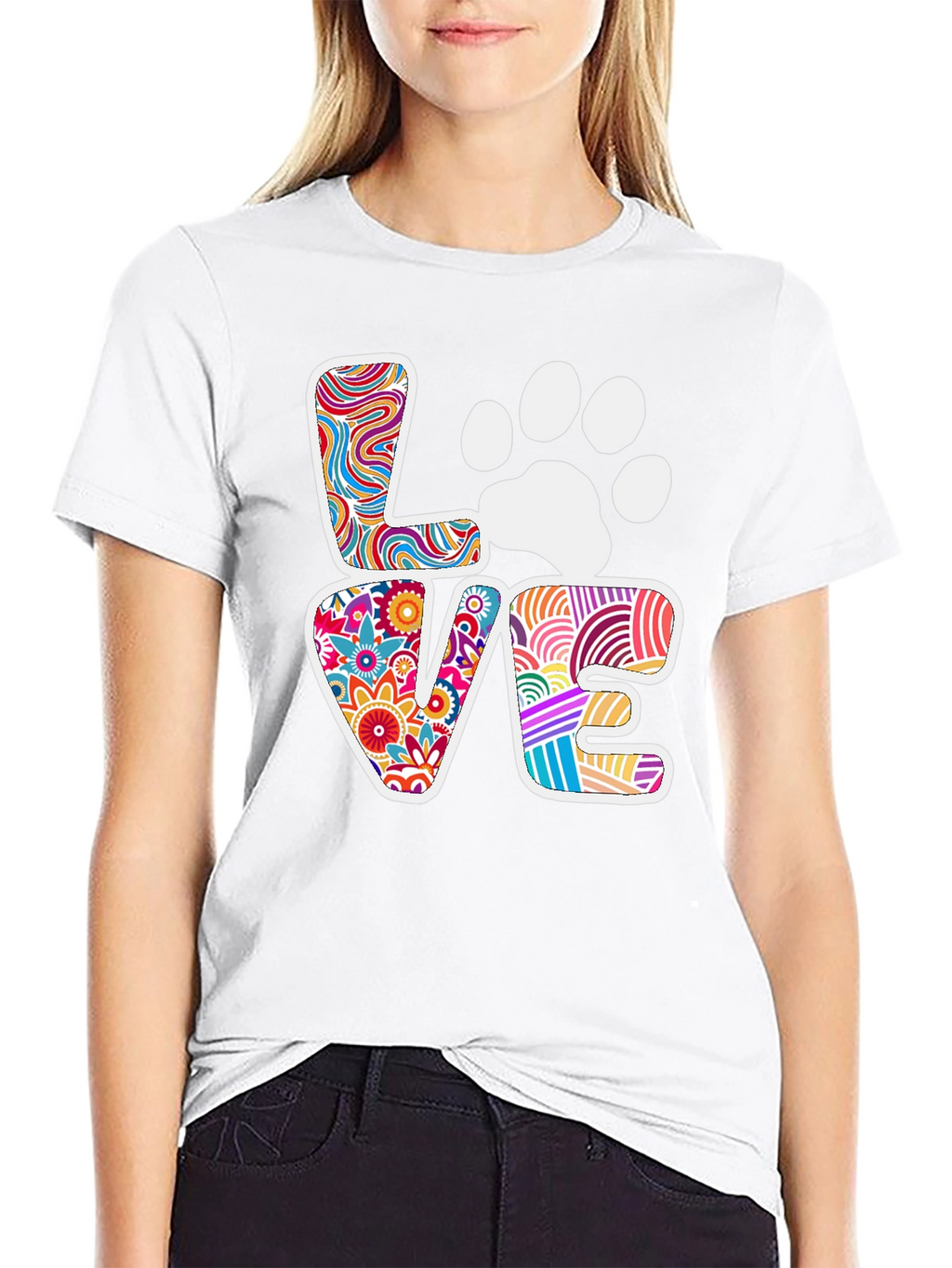 Love Paw Print Graphic Tee