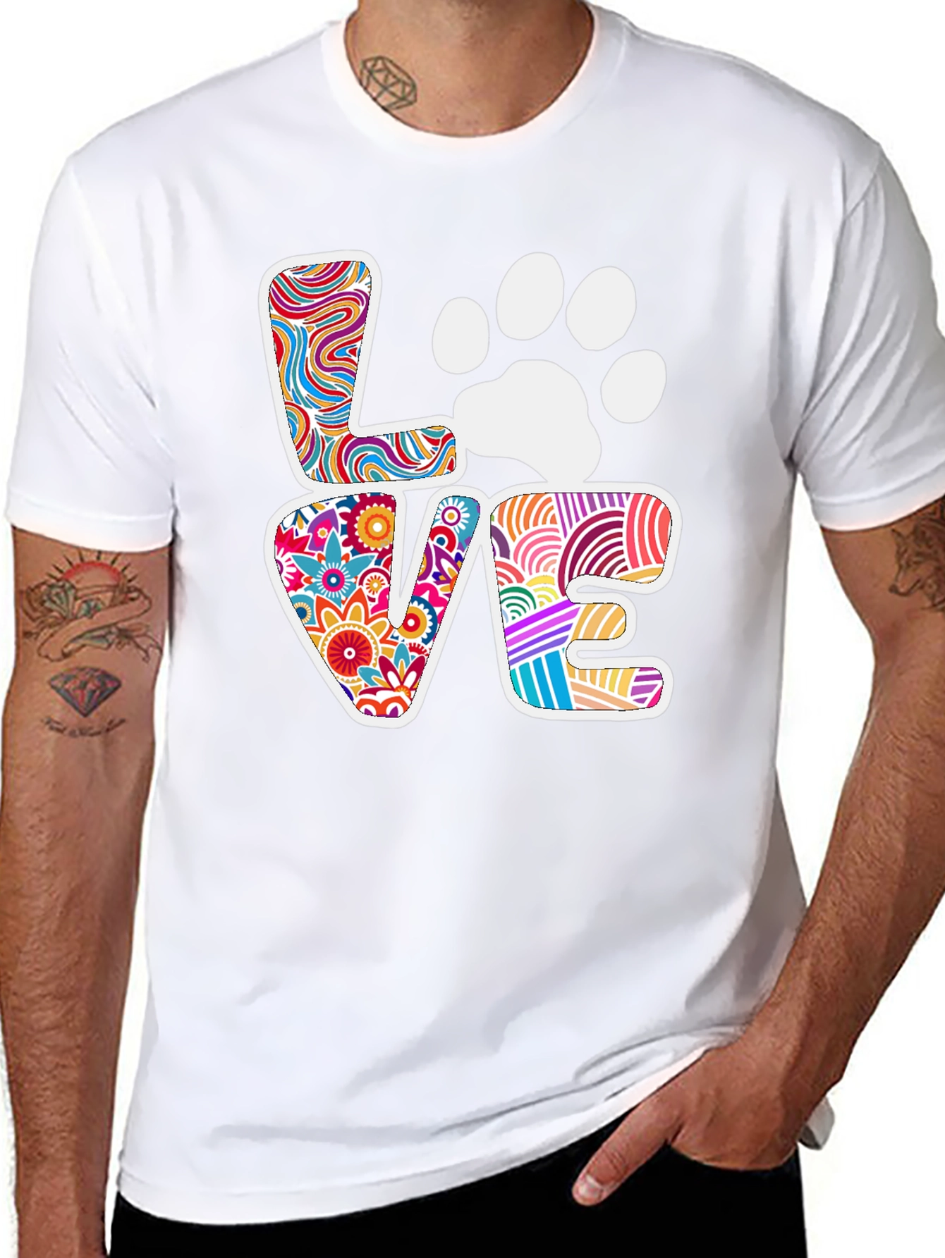 Love Paw Print Graphic Tee