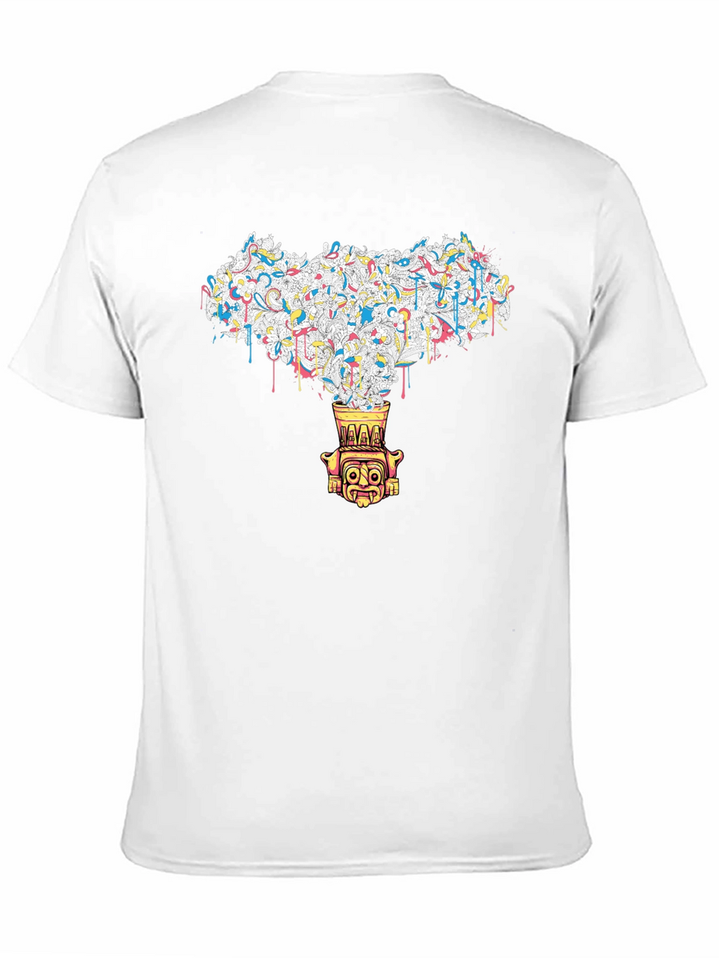 Abstract Tiki Graphic Black Tee