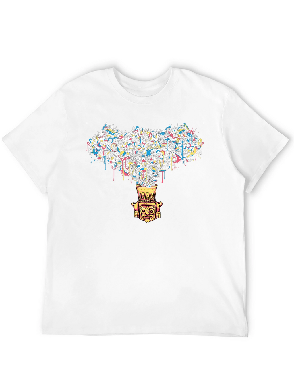 Abstract Tiki Graphic Black Tee