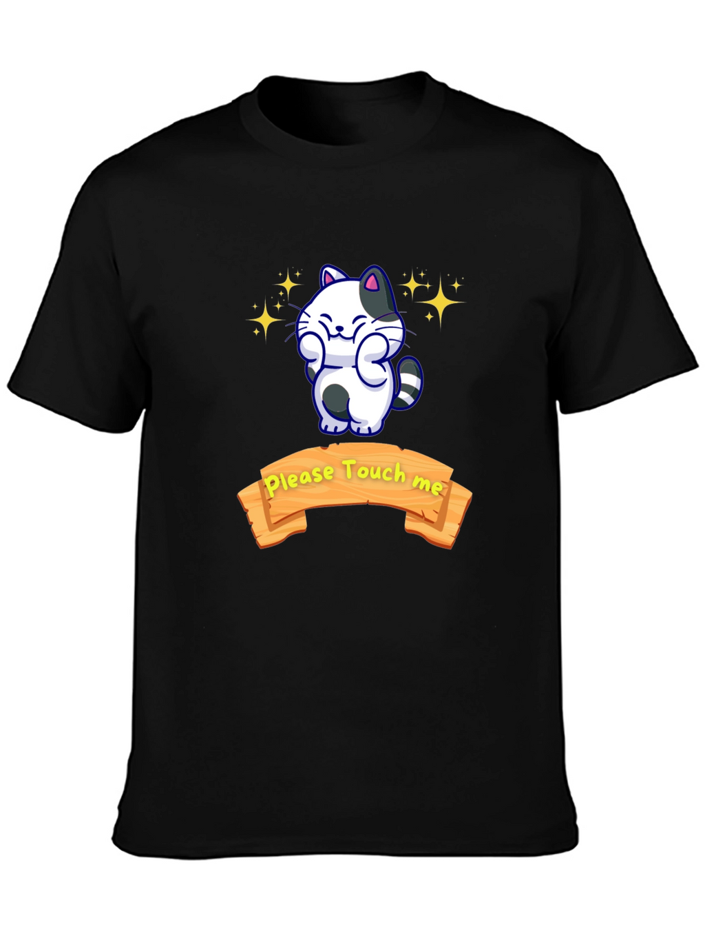 Cute Cat Graphic T-Shirt - Please Touch Me