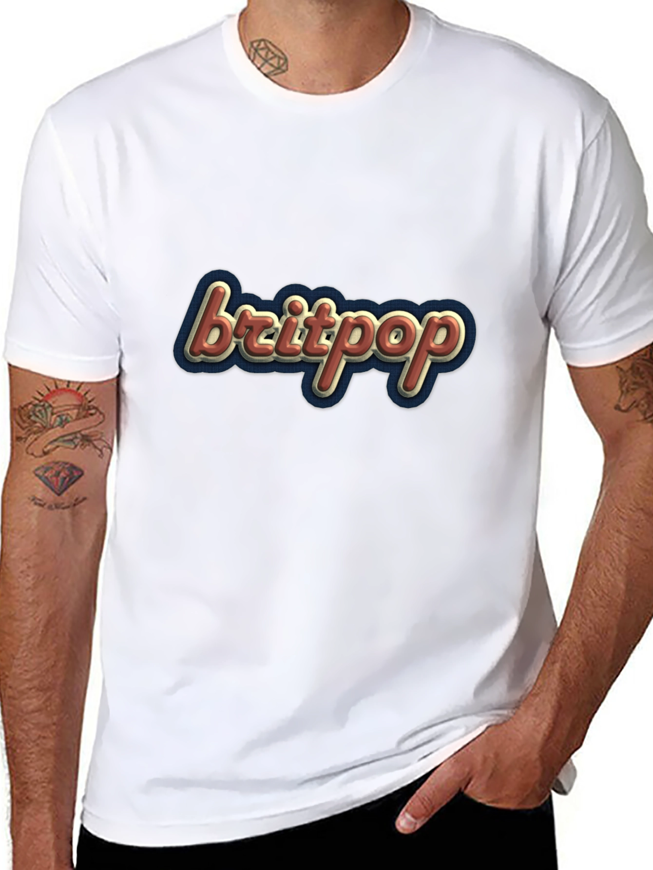 Britpop Retro Style Mens T-Shirt