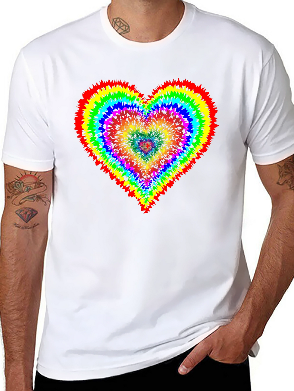 Rainbow Tie-Dye Heart T-Shirt