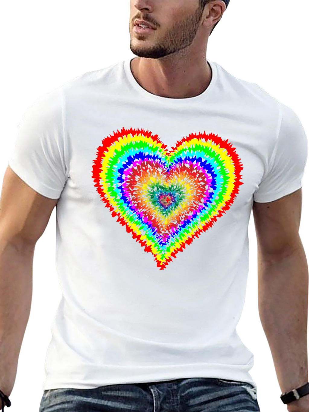 Rainbow Tie-Dye Heart T-Shirt