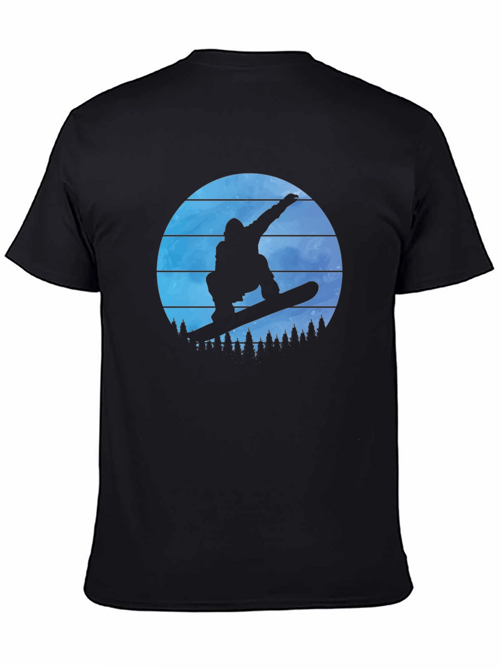 Snowboarder Silhouette Graphic Tee - Black T-Shirt