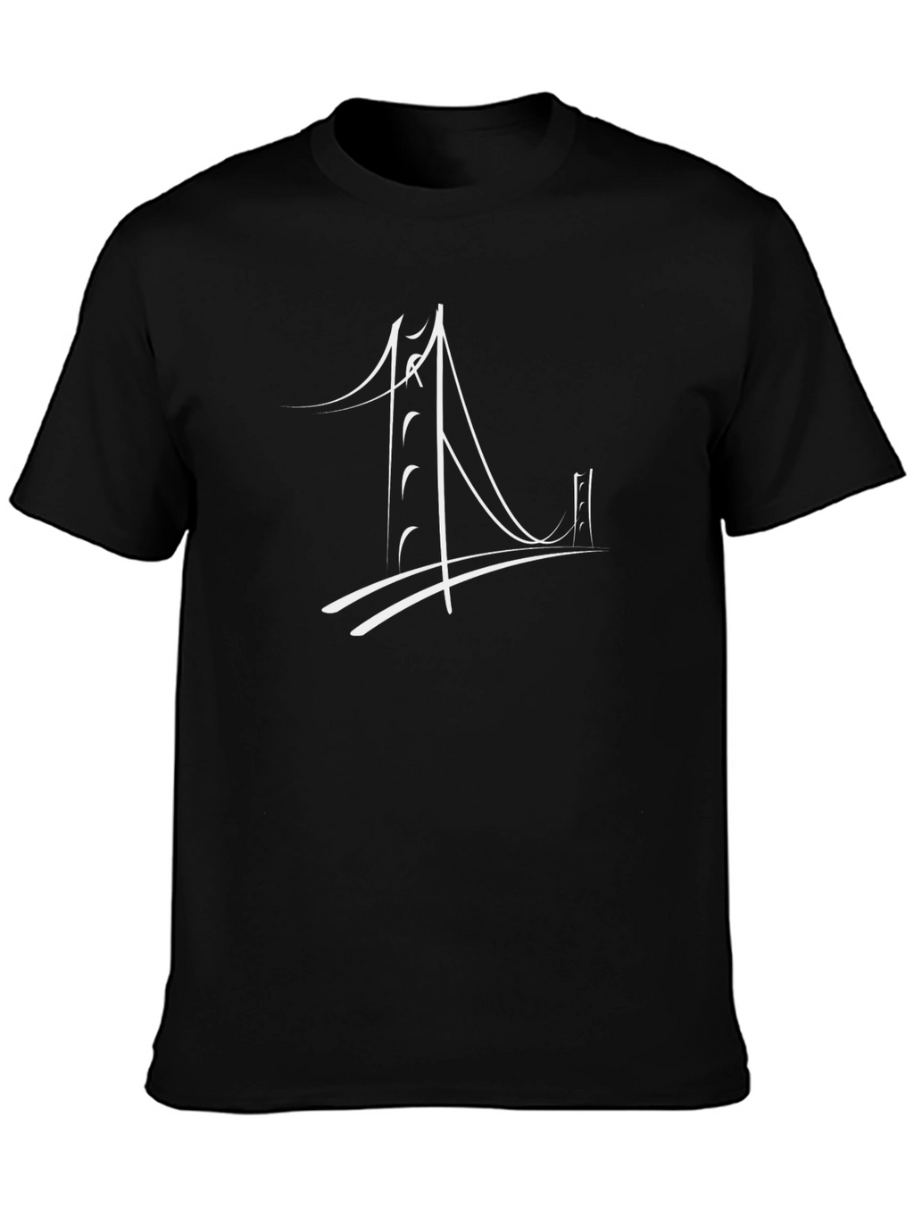 Modern Bridge Graphic Black T-Shirt