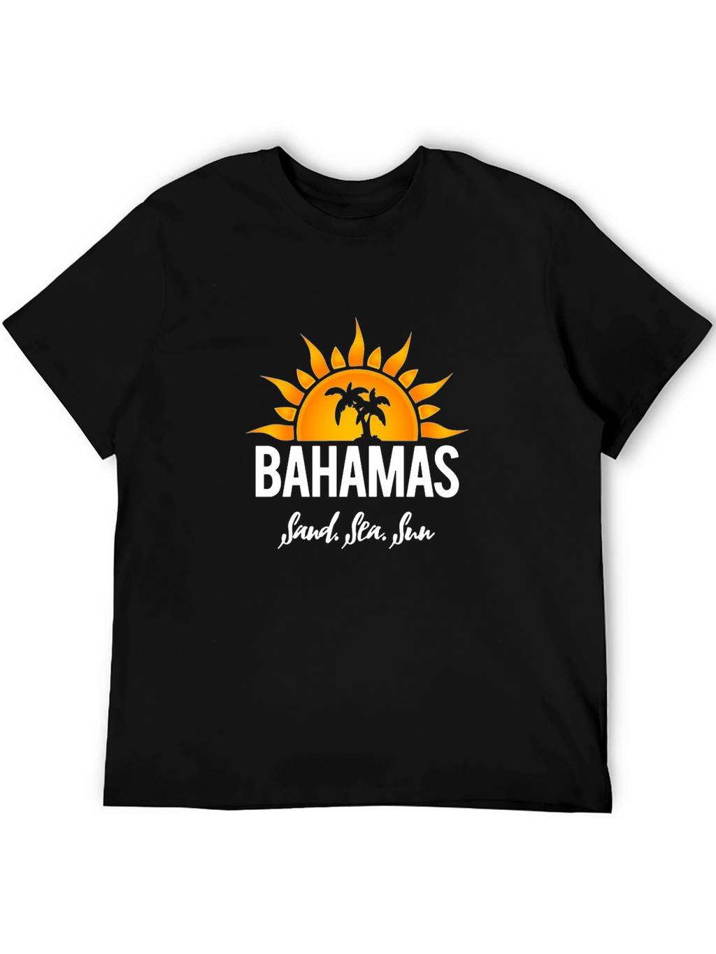 Bahamas Sand Sea Sun Black T-Shirt