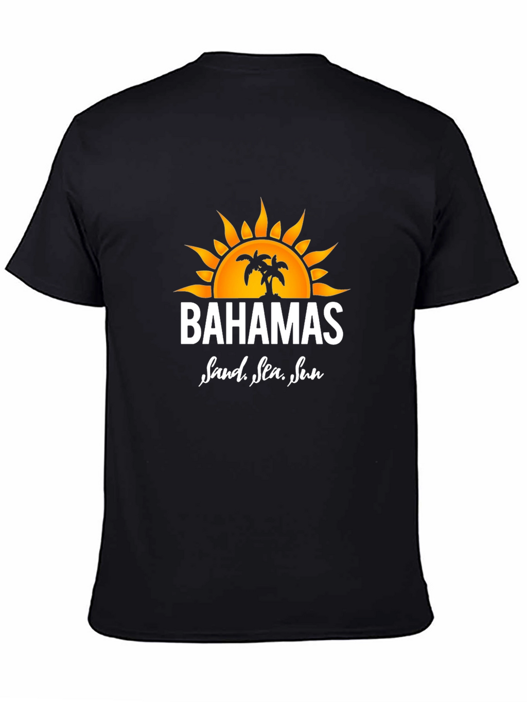 Bahamas Sand Sea Sun Black T-Shirt