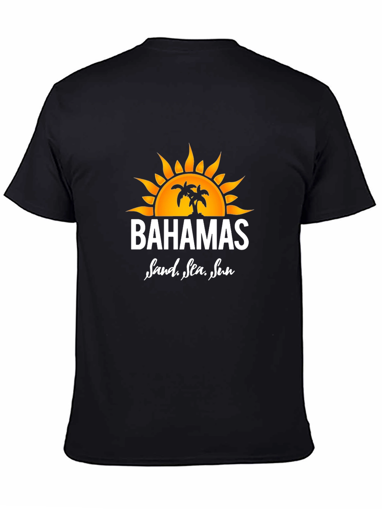 Bahamas Sand Sea Sun Black T-Shirt