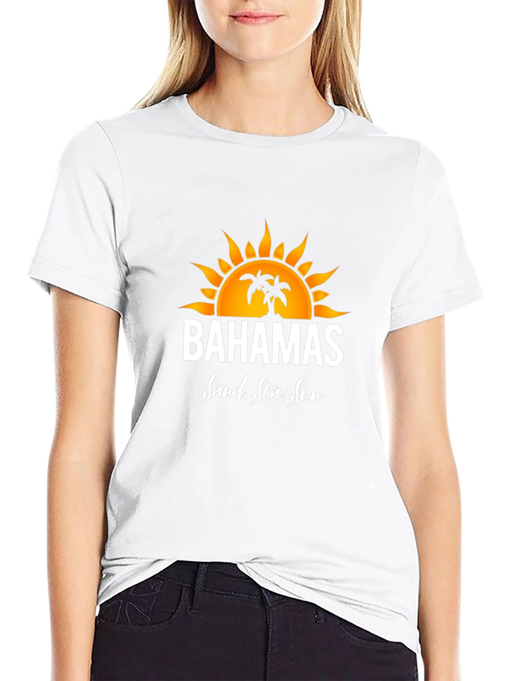 Bahamas Sand Sea Sun Black T-Shirt
