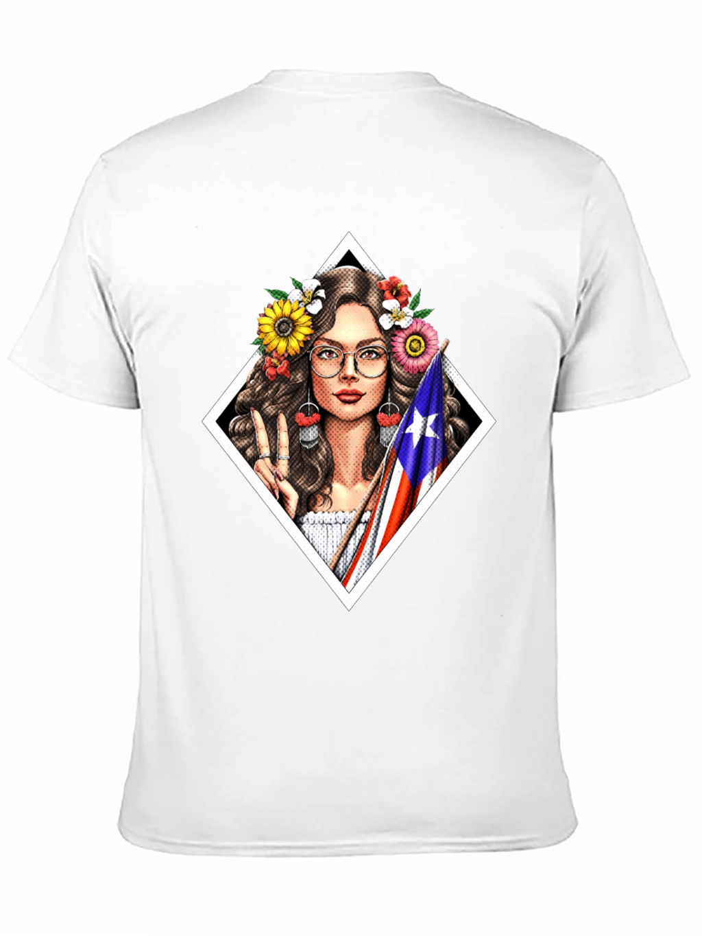 Puerto Rico Pride T-Shirt - Flower Crown Girl