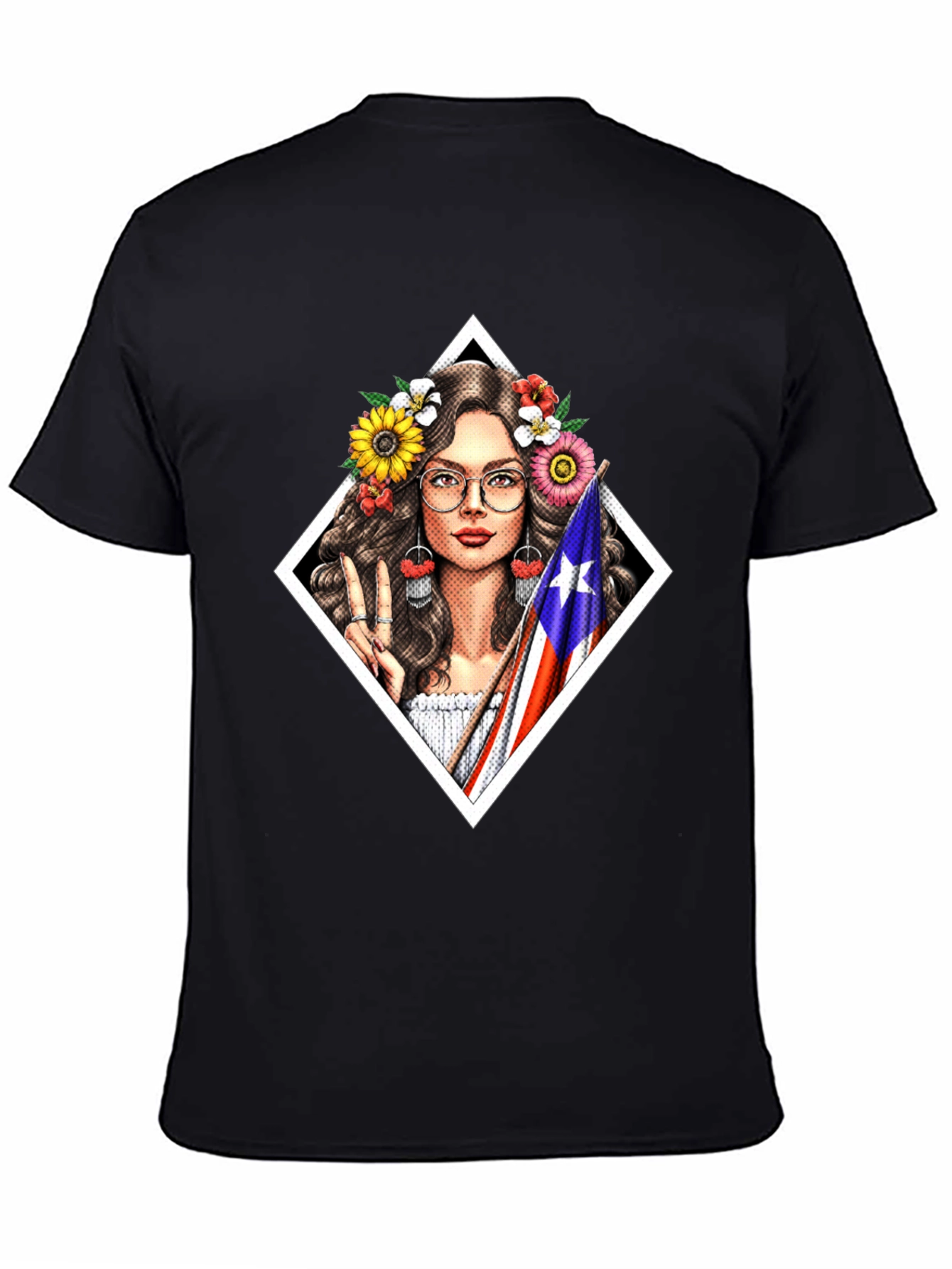 Puerto Rico Pride T-Shirt - Flower Crown Girl