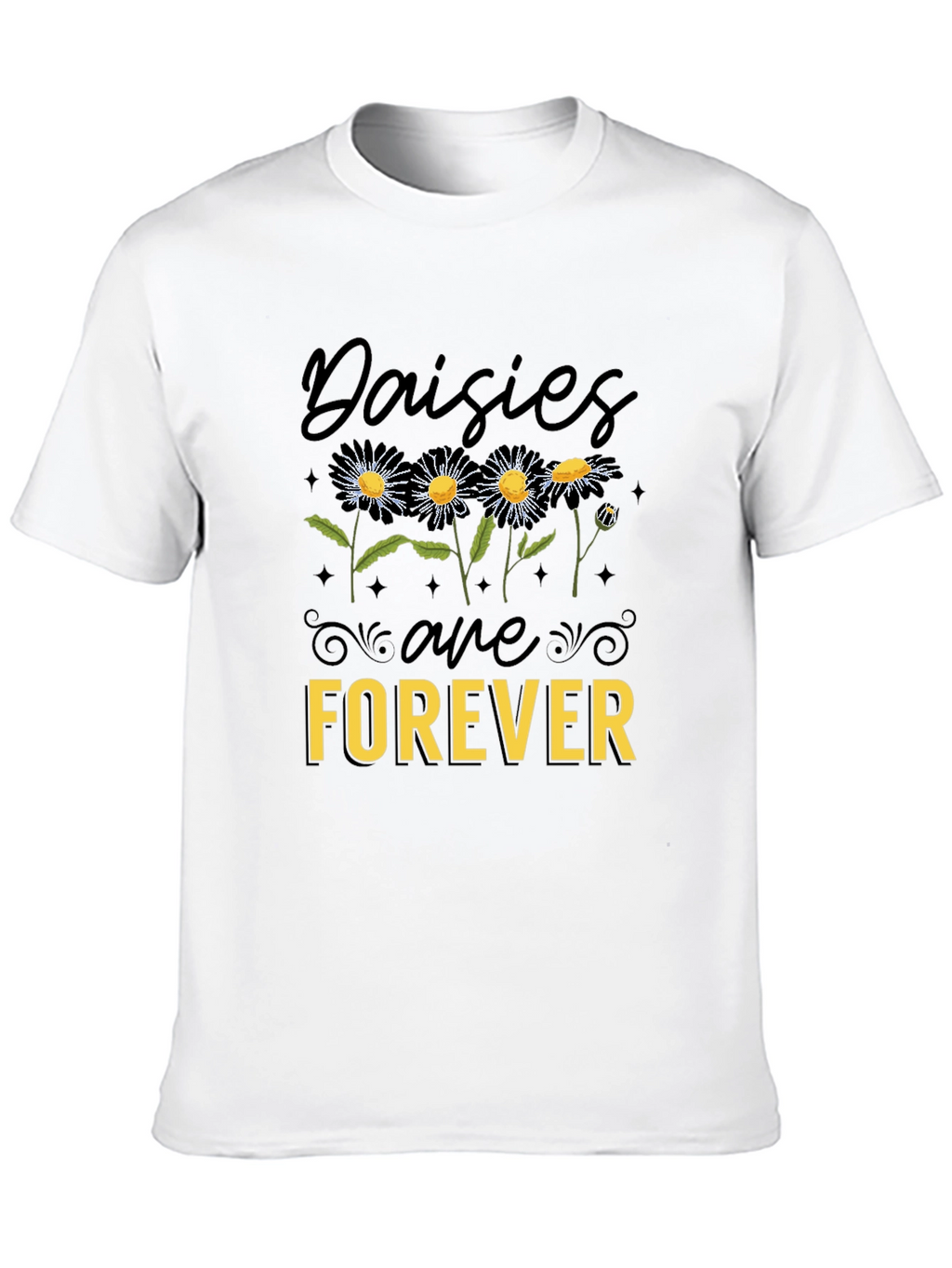 Daisies Are Forever Black Graphic Tee