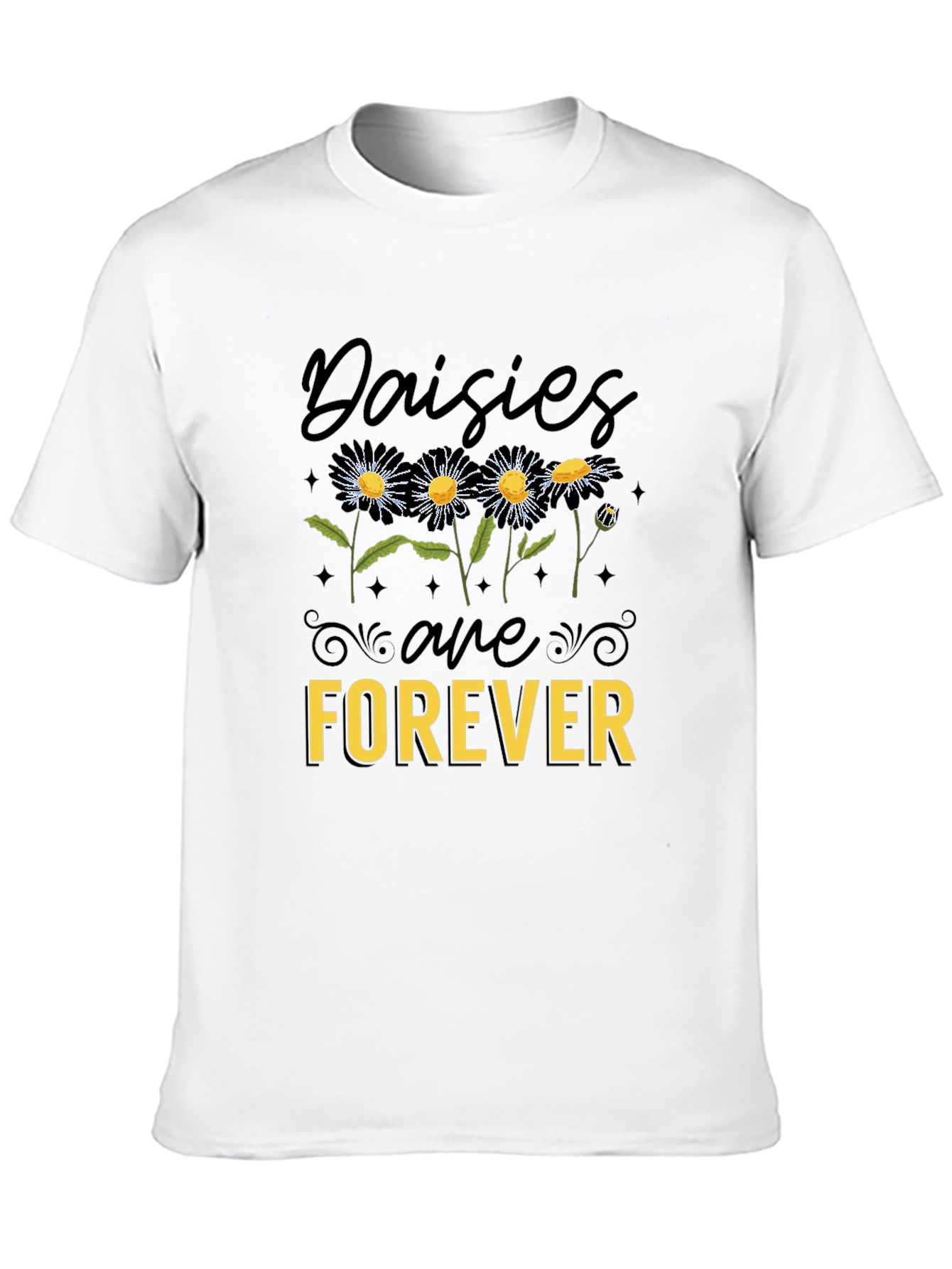 Daisies Are Forever Black Graphic Tee