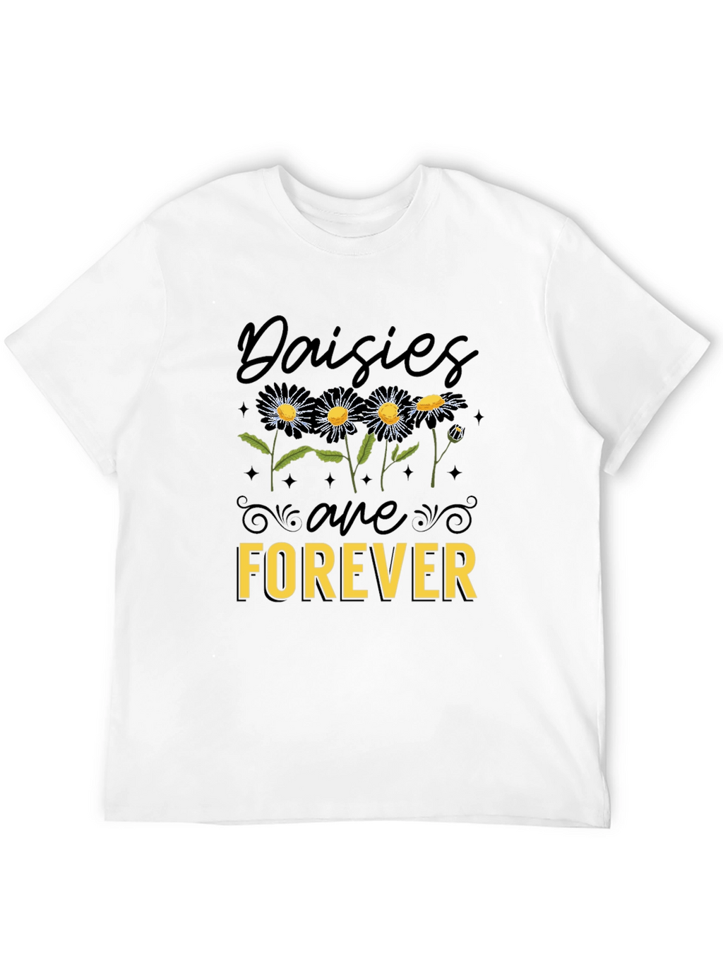 Daisies Are Forever Black Graphic Tee