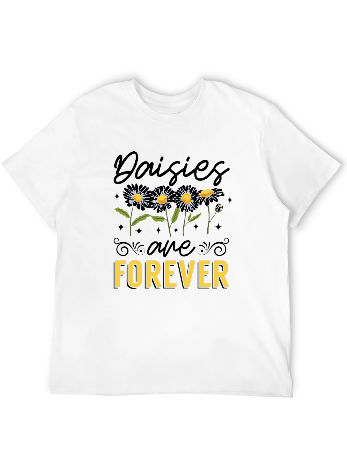 Daisies Are Forever Black Graphic Tee
