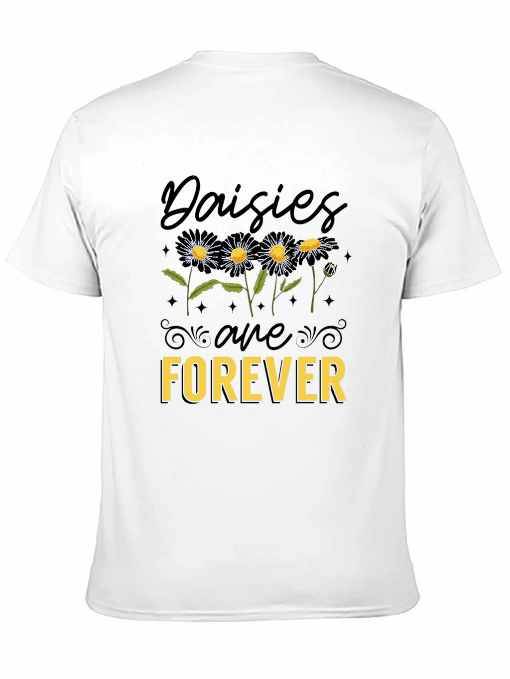 Daisies Are Forever Black Graphic Tee