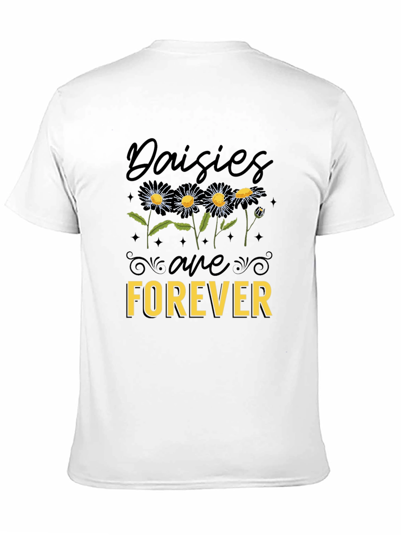Daisies Are Forever Black Graphic Tee