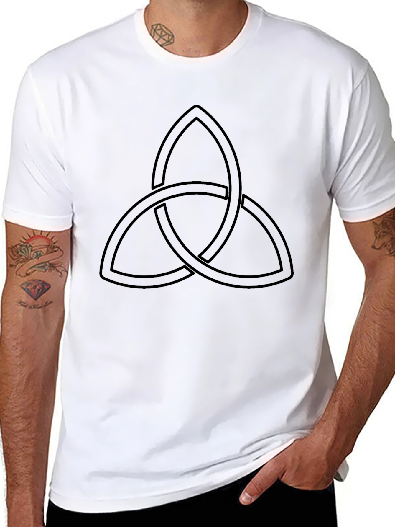 Black T-Shirt with Celtic Knot Design