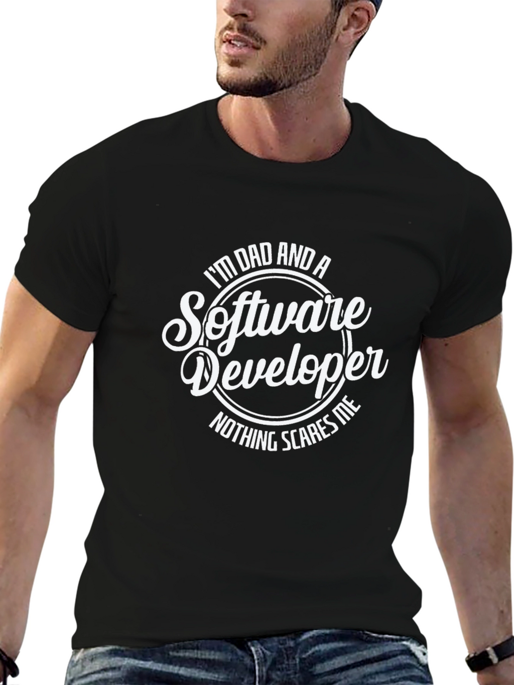 Im Dad and a Software Developer Black T-Shirt