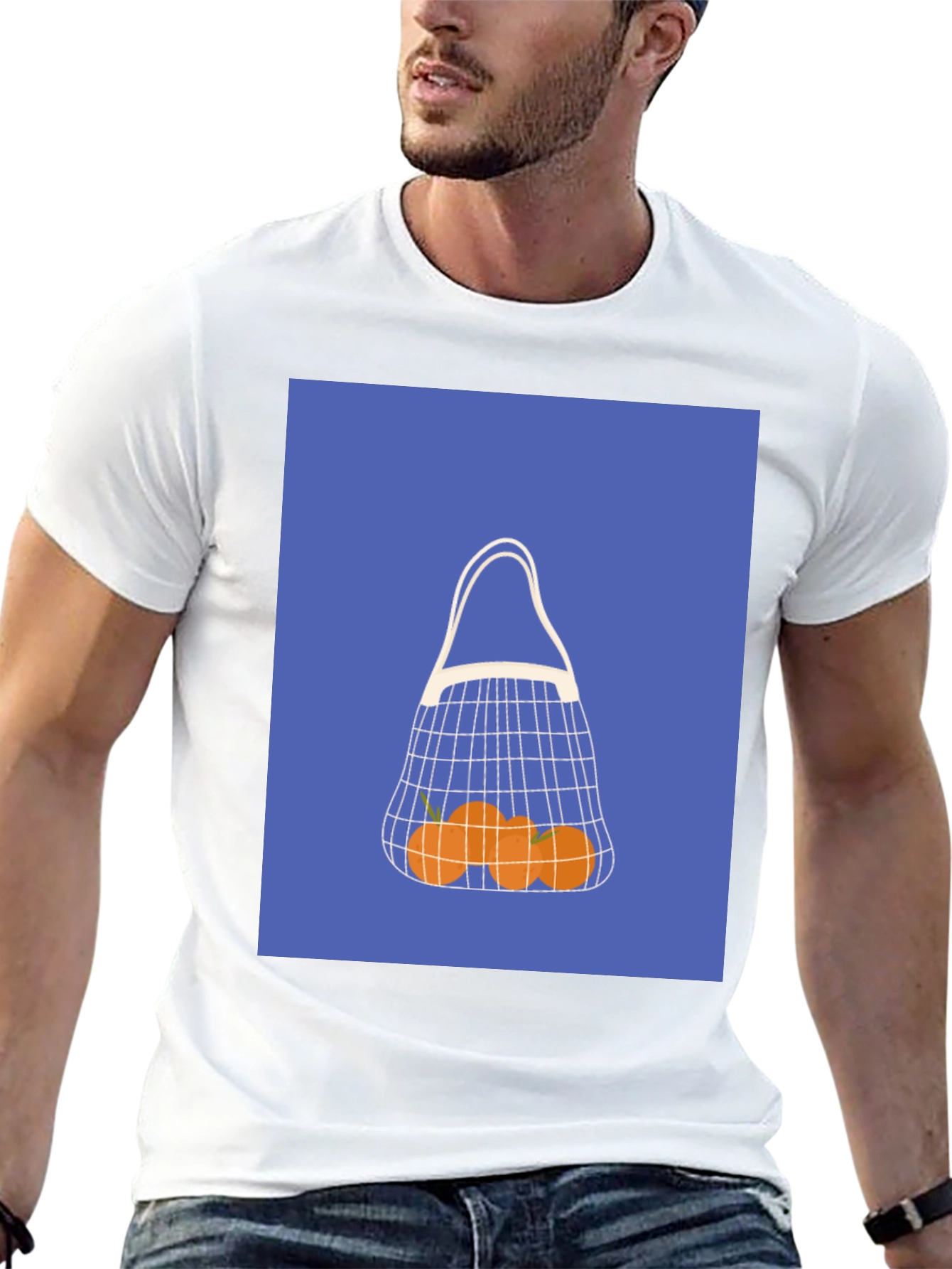 Modern Orange Fruit Net Bag Graphic Tee