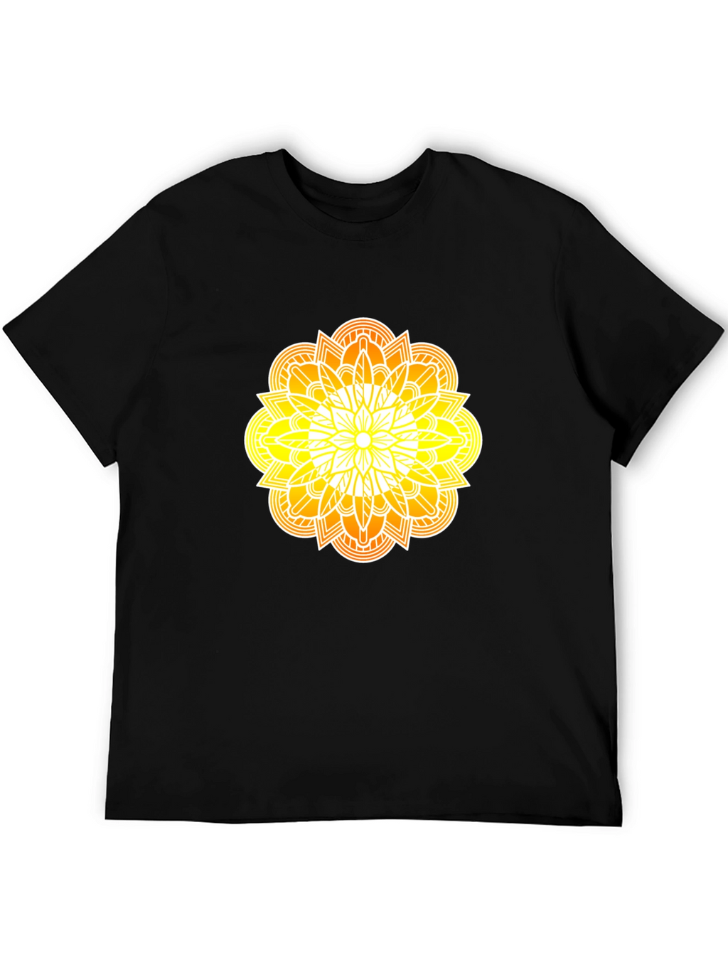 Radiant Mandala Graphic Black Tee