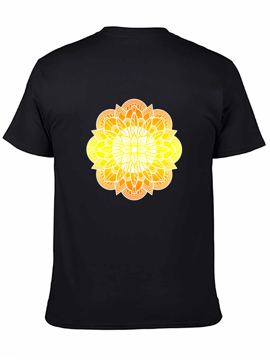 Radiant Mandala Graphic Black Tee