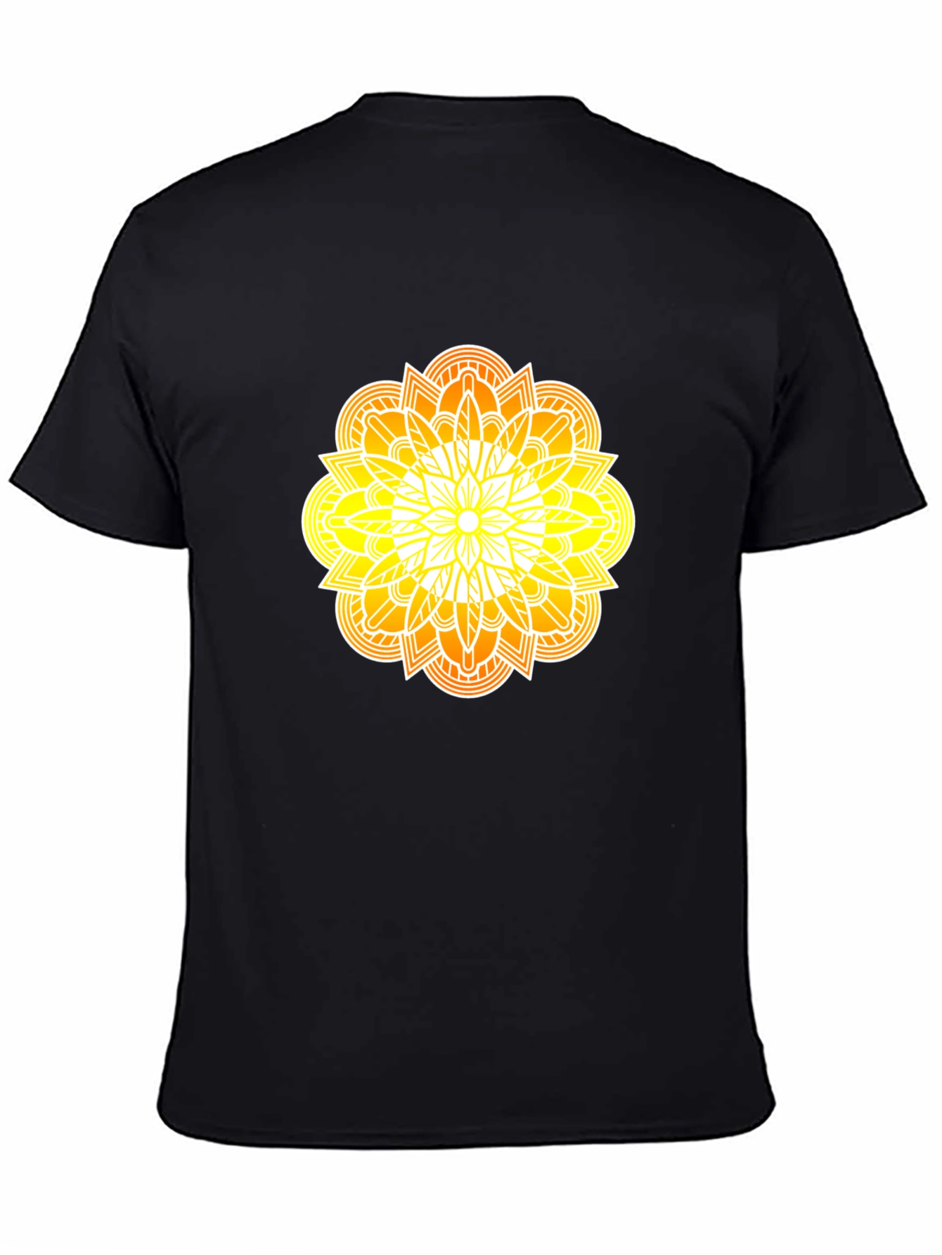 Radiant Mandala Graphic Black Tee