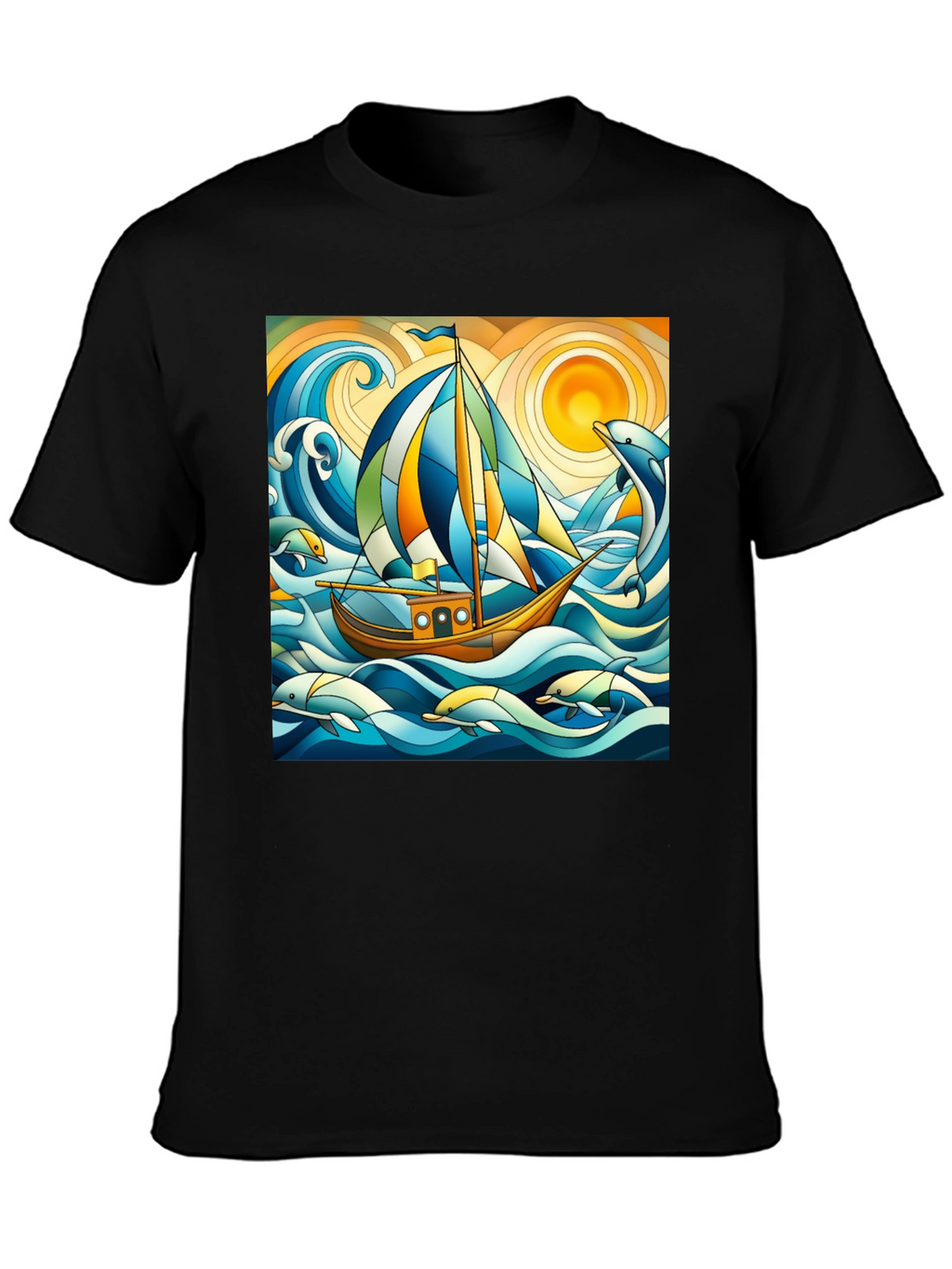 Sailboat & Dolphins Graphic Tee
