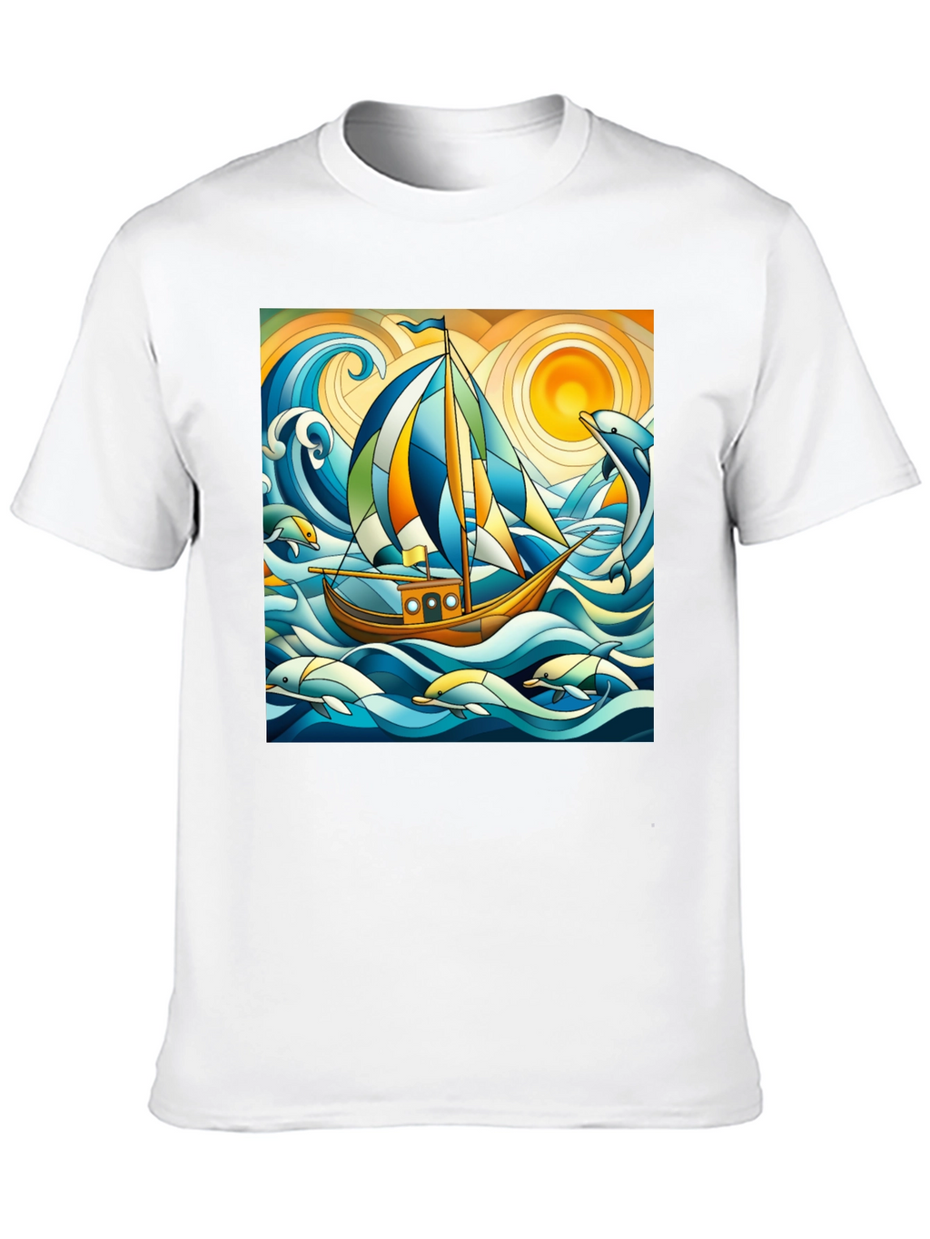 Sailboat & Dolphins Graphic Tee