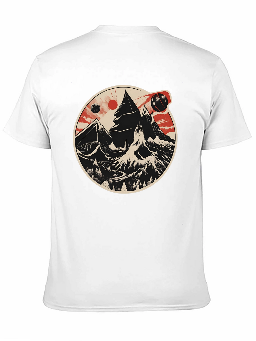 Cosmic Peaks Graphic Tee - Mens Black T-Shirt
