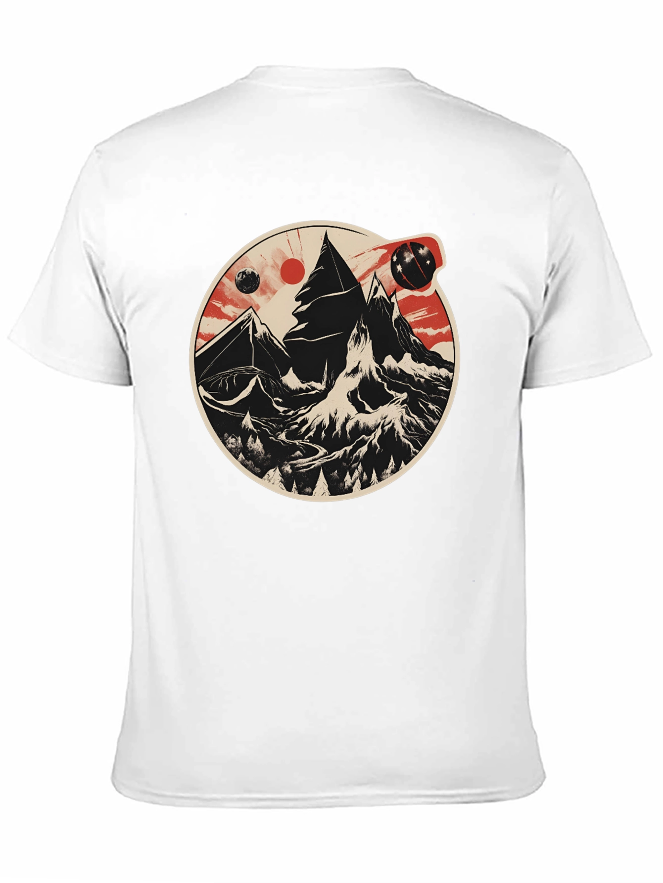 Cosmic Peaks Graphic Tee - Mens Black T-Shirt