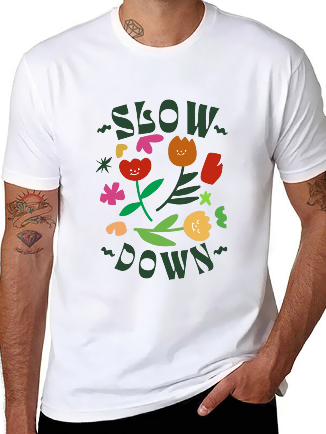 Slow Down Graphic Tee - Stylish Comfort