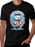 Hip Hop Bear Graphic Tee - Trendy Streetwear