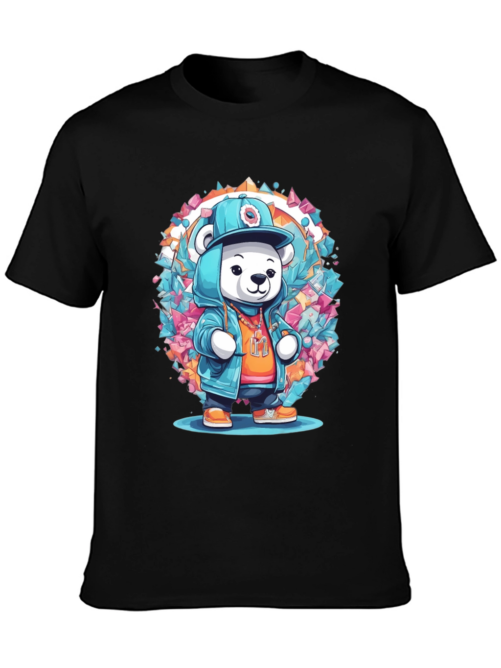 Hip Hop Bear Graphic Tee - Trendy Streetwear