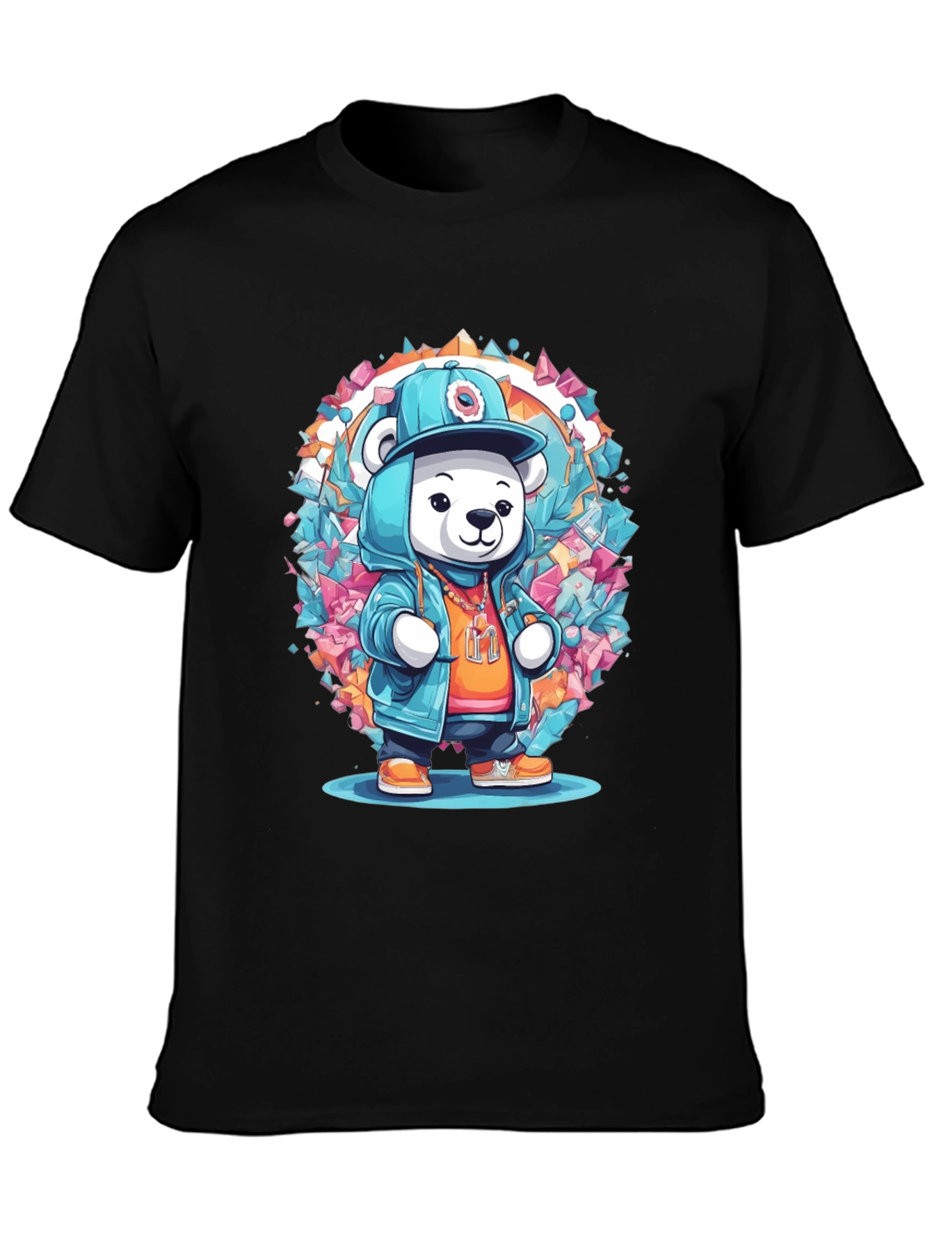 Hip Hop Bear Graphic Tee - Trendy Streetwear