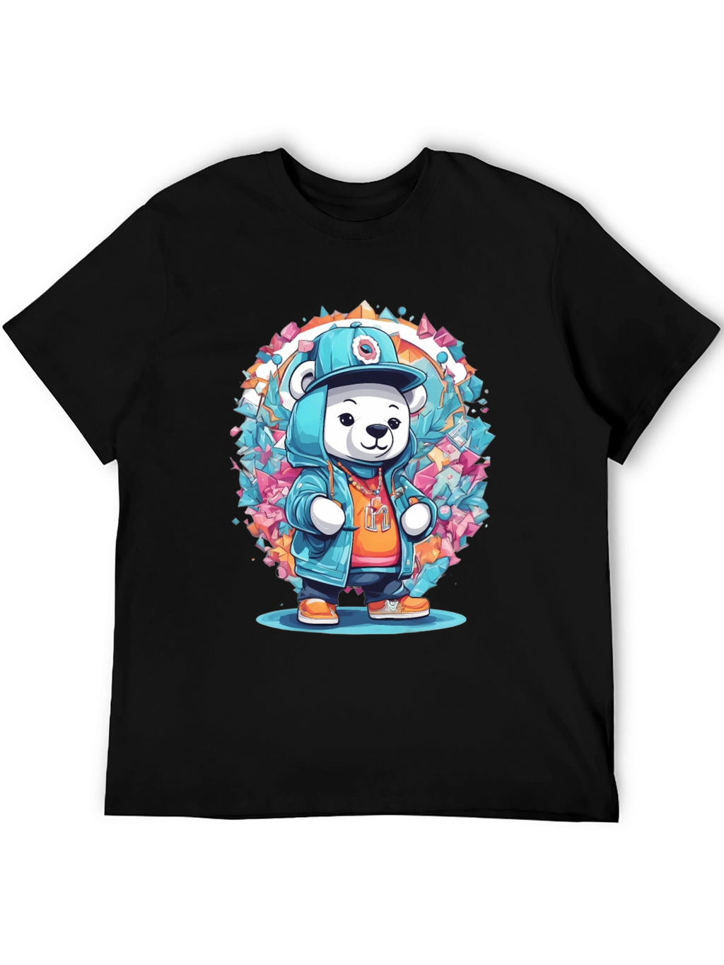 Hip Hop Bear Graphic Tee - Trendy Streetwear