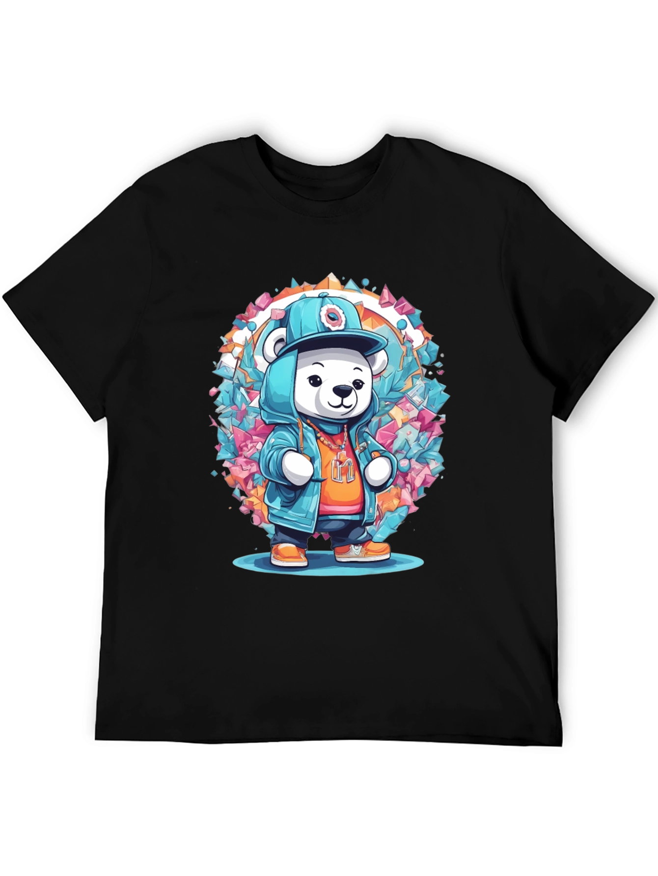Hip Hop Bear Graphic Tee - Trendy Streetwear