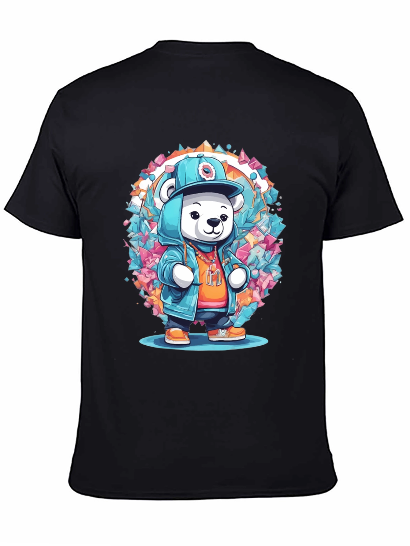 Hip Hop Bear Graphic Tee - Trendy Streetwear