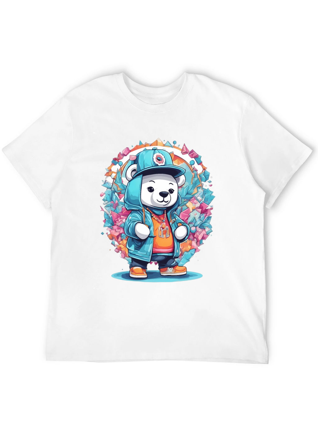 Hip Hop Bear Graphic Tee - Trendy Streetwear