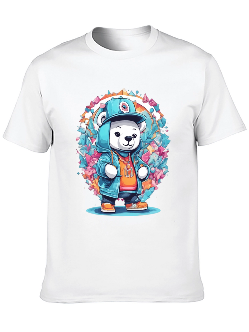 Hip Hop Bear Graphic Tee - Trendy Streetwear